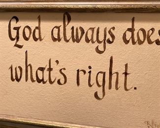 "God always does what's right."