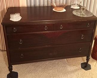 Solid Wood Three Drawer Buffet/Dresser with Turned Legs - Lots of Storage  Wonderful Finish
