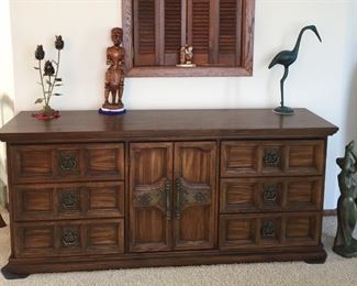 Solid Wood Dresser with Lots of Storage - Also can be used for TV/Media Stand or Buffet. Displaying more Great Decor