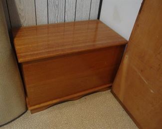 One of 3 wooden trunks