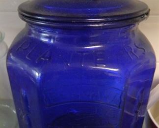 Cobalt blue peanut jar. SOLD