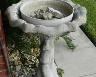 One of three bird baths.