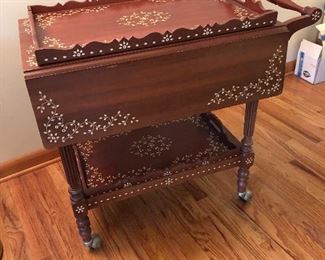 Beautiful inlay cart with two removable trays