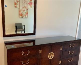 #2- White brand Asian style dresser with mirror- 18d x 75l x 32t-$400