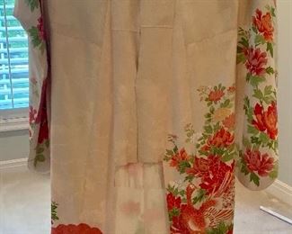 #5- Authentic Japanese Silk Ceremonial Kimono- 4ft wide x 5 ft long- $300