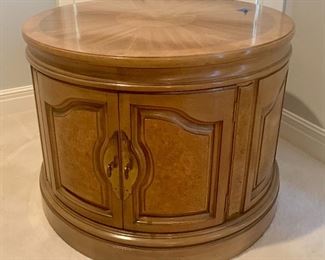 #18- Circular side table with cabinet- 2 AVAILABLE- 28w x 21h- $50 EACH