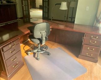 #30- L Shaped Cherry Desk by High Point furniture- 72 x 90 x 29 1/2t- $200