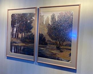 $100
two framed and matted mauve collection pictures , each one measures 41.5 by 28