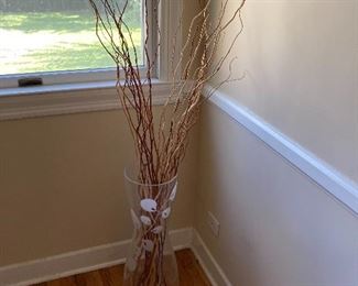 Vase with decor sticks $25