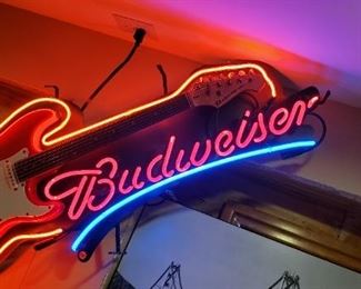 Budweiser Neon Electric Guitar Sign