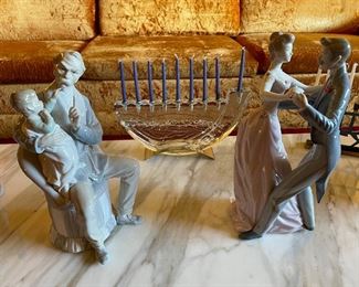 Lladro figurines. The Menorah and dancing couple are sold.
