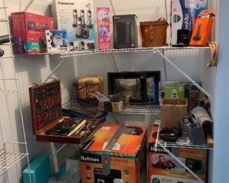 Closet full of electronics. Many never used or removed from their boxes!