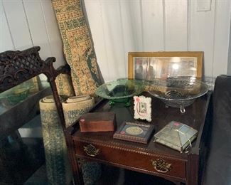 Pair of MCM mahogany end tables.
