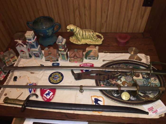 M.C. Lilley & Co. Knights Templar Engraved Masonic sword.  FrenchChassepot Model 1866 bayonet.  Francis Bannerman Military Goods Sword