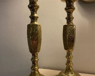 Vintage brass candlesticks 