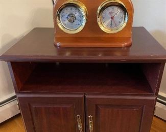 TV stand, Chelsea clock 