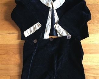 Vintage boys velvet two piece outfit