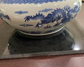 135 Blue and White Asian Ceramic Pot