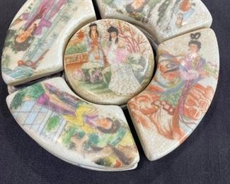 124 Painted Porcelain Asian Trinket Boxes