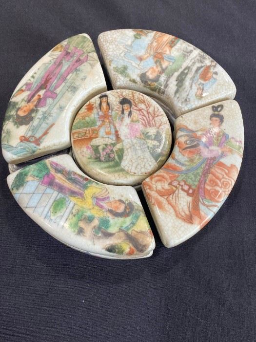 124 Painted Porcelain Asian Trinket Boxes