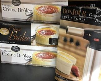 215 Creme Brulee Torch, Ramekins Plus 50 Piece Utensil Set