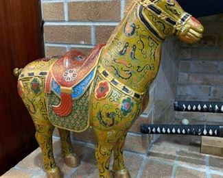 182 Painted Wood Horse Statue