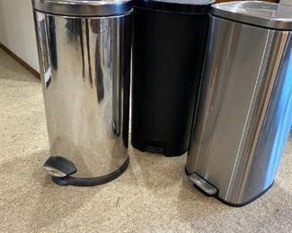 180 Trio Of Garbage Cans