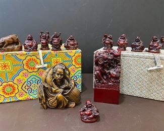 176 Carved Resin Asian Buddahs And More