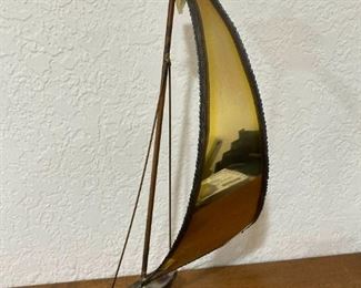 174 Vintage Signed DeMott Sailboat Sculpture