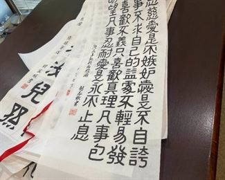 143 Large Lot of Calligraphy Scrolls