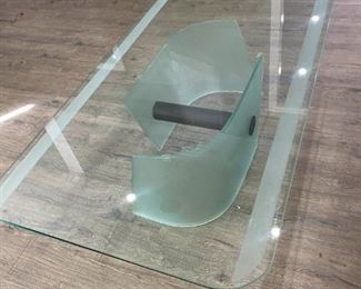 019 Glass Coffee Table with Glass Base
