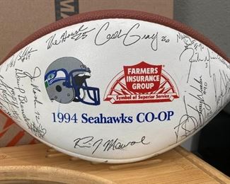 009 1994 Seahawks COOP Farmers Team Signed Football