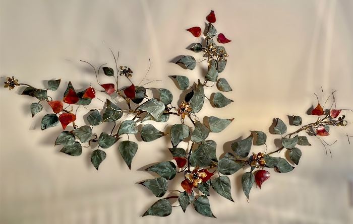 Signed Thomas Yano brass wall sculpture 