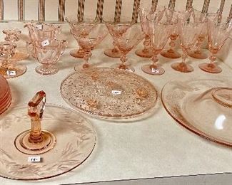 Pink depression glass