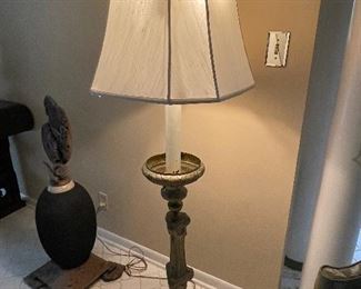  $195   10/ Italian metal picket floor lamp •  59 high 18 Across