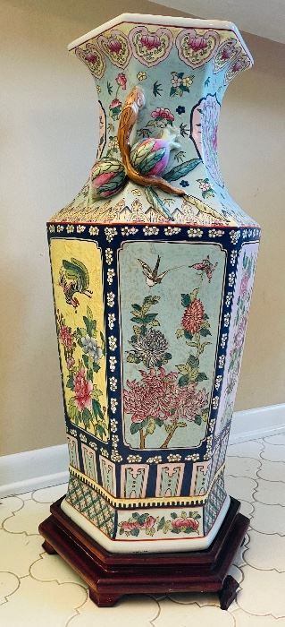 $ 110   25/ Oriental oval vase (not very old)  •  9” x 8” 