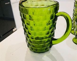 $ 70   37/ Set of green glassware 1 pitcher, 18tumblers 6medium 8juice