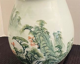 $ 90    25/ Oriental oval vase (not very old)  •  9” x 8” 