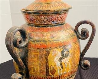 $95    31/ Greek Terracotta urn with lid •  18high 11across