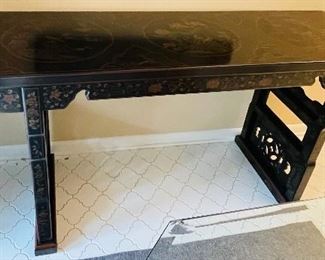 $495    42/Drexel Herital Chinoiserie Alter table •  33high 72wide 20 deep