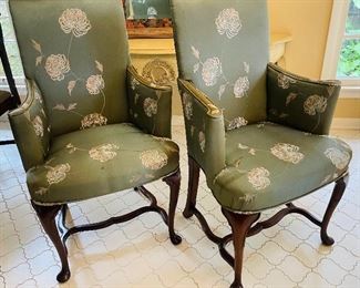 $200    46/ Pairof Queen Ann style mahogany armchairs •  42high 25wide 19deep