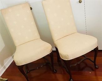 $150   47/ Pair of Queen Ann style mahogany chairs •   42high 21wide 22deep