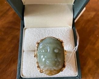$175 - 14kt and jade ring 