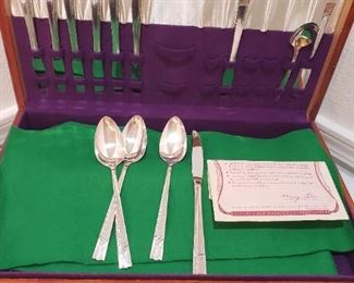 Nobility nickel silver flatware with chest