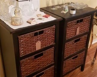 Black distressed cabinets with drawers