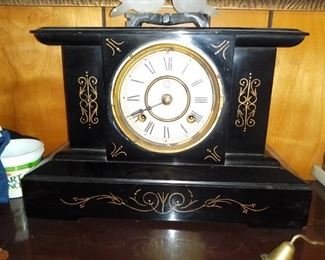 Victorian Decorated mantle clock, needs repair and cleaning, a Classic!, A diamond in the rough,