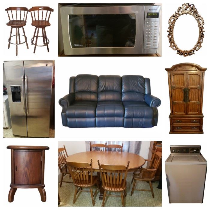 Sony Entertainment System, GE Stainless Steel Refrigerator, Wall Art, Dining Table & Chairs, Bedroom Furniture, Daybed, 13 Model Airplanes, Large CD Collection, Yard Tools, Etc.

Power Line 880 BB Rifle, Winchester Air Rifle, Racquetball Equipment, Vintage Playboy, Playgirl 1956, Penthouse & Hustler, Etc.