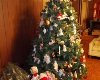 Decorated pre-lit tree with beautiful ornaments (sold separately)