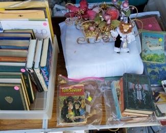 Old Children's Books,  Leather Bound Collections, Christmas Centerpiece