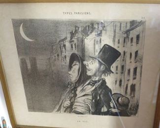 Orig. Etching by Honore Daumier "La Vue"